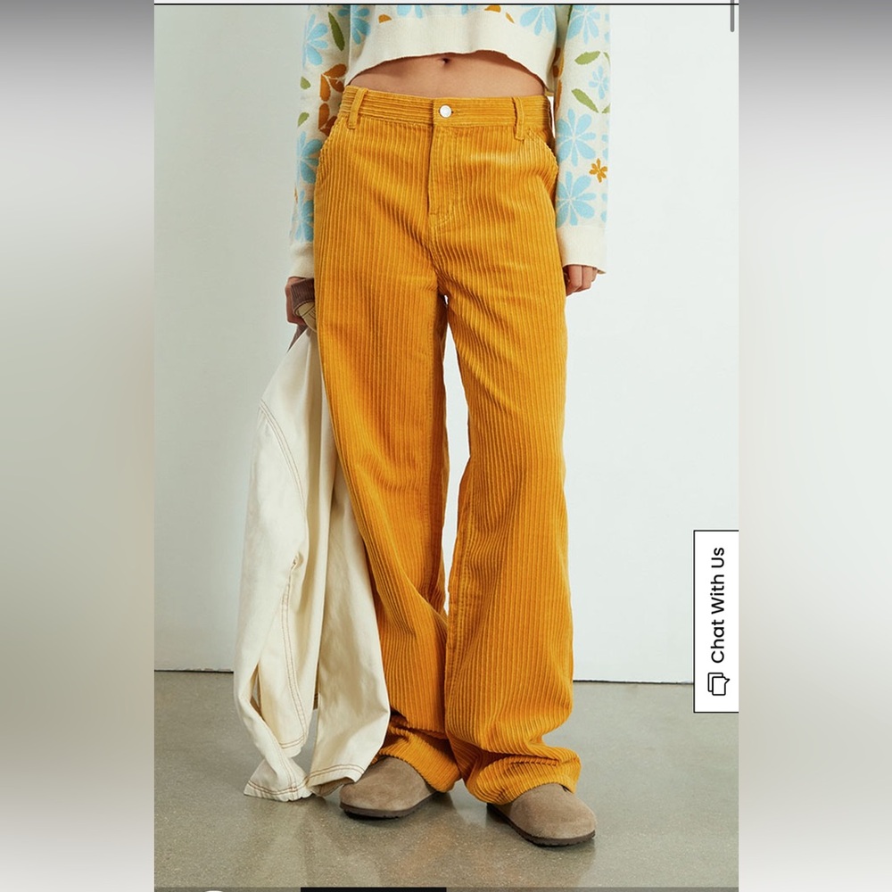 PacSun Yellow Baggy Corduroy Carpenter Pants
Size 26